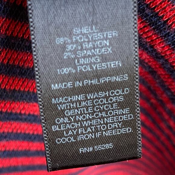 Express Red & Blue Striped Sleeveless Fit & Flare Skater Dress XS - Picture 7 of 9